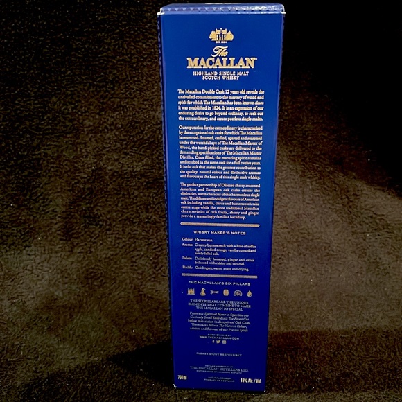 MaCallan 12 Highland Single Malt Scotch Whisky Double Cask Empty Bottle and Box - Picture 8 of 9